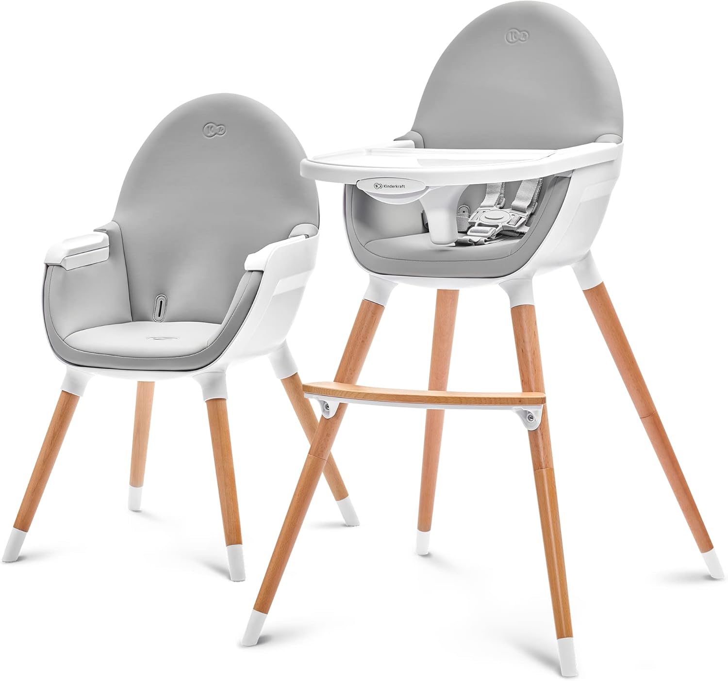 Kinderkraft trona bebe 2 en 1 bandeja ajustable arnes 5 puntos