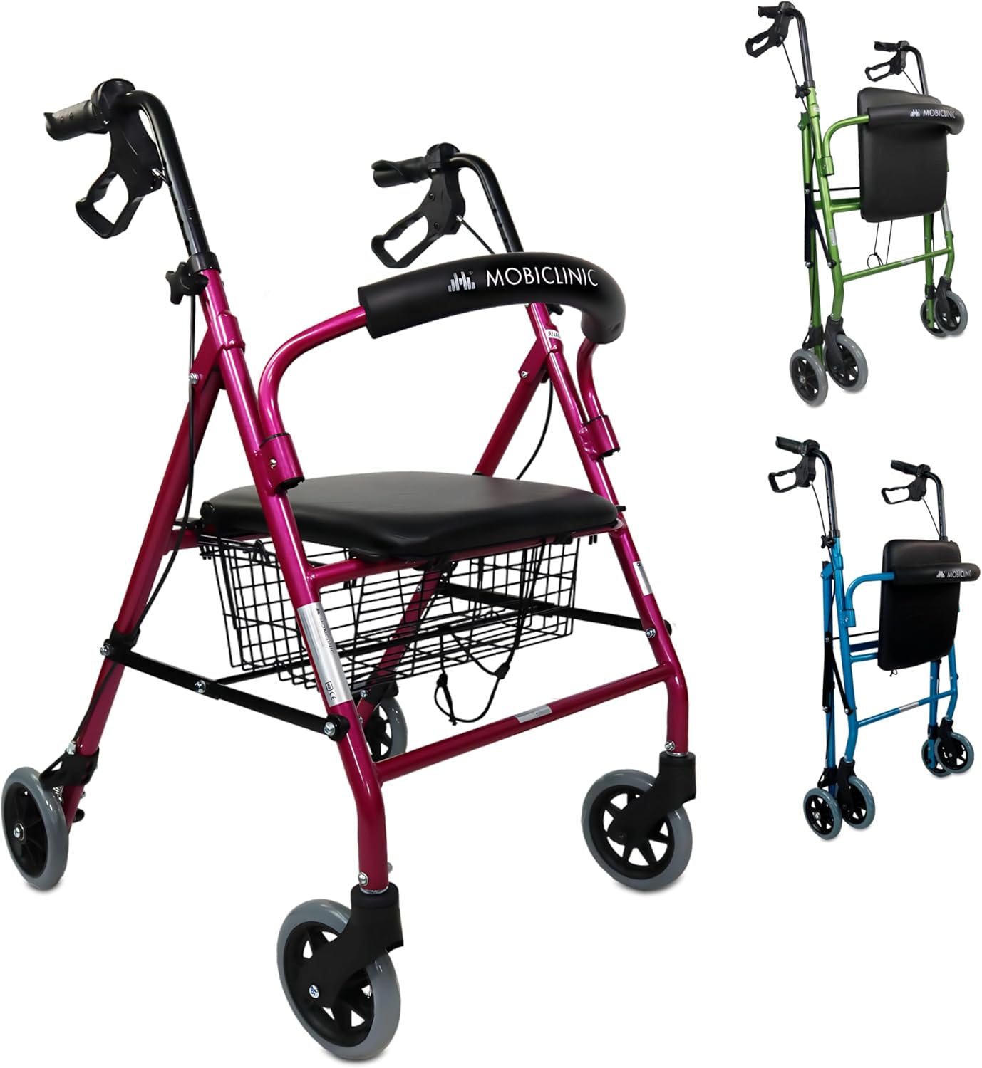 Mobiclinic Escorial andador plegable asiento cesta frenos bloqueables