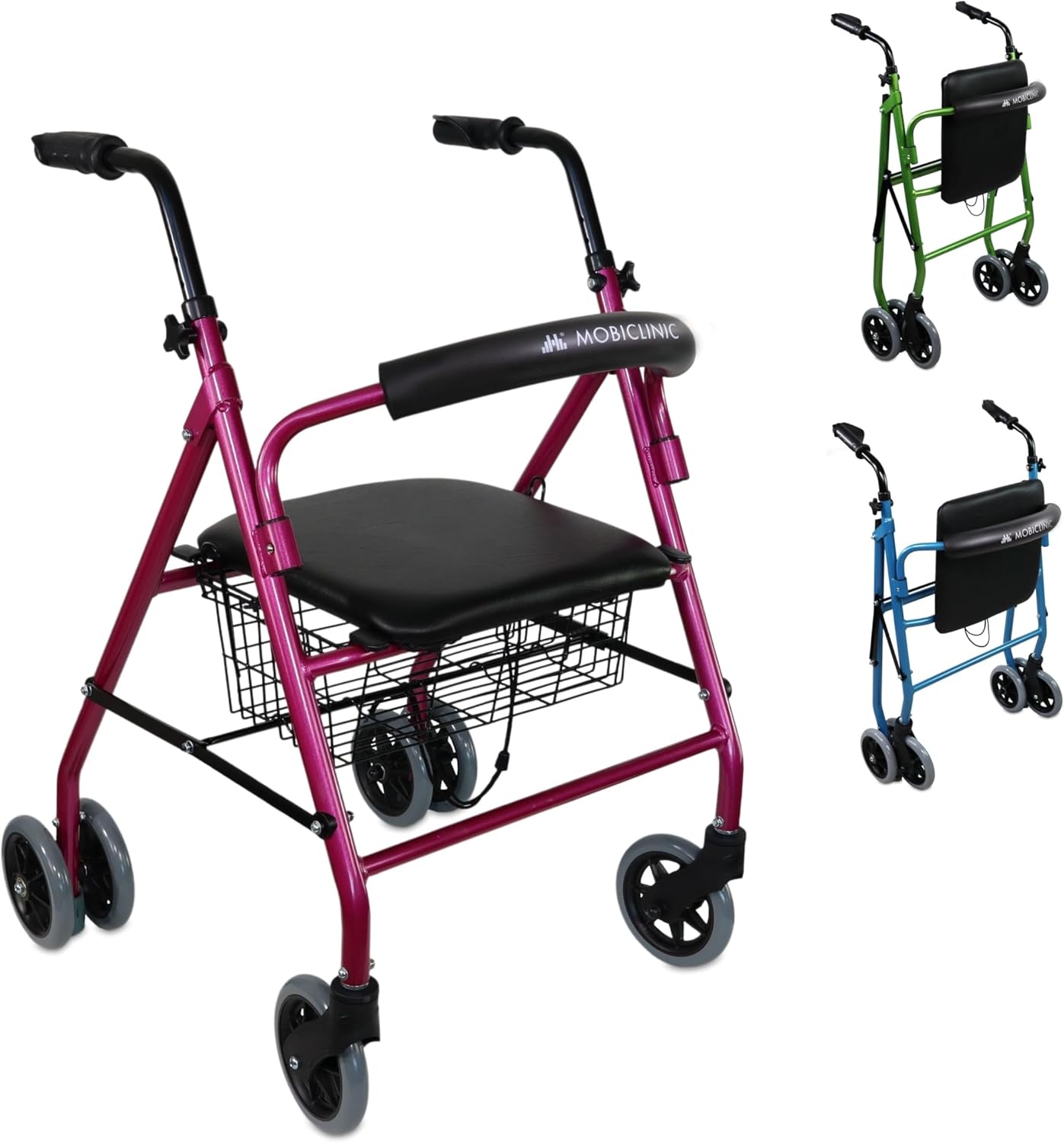 Mobiclinic Prado rollator aluminio frenos presion asiento cesta
