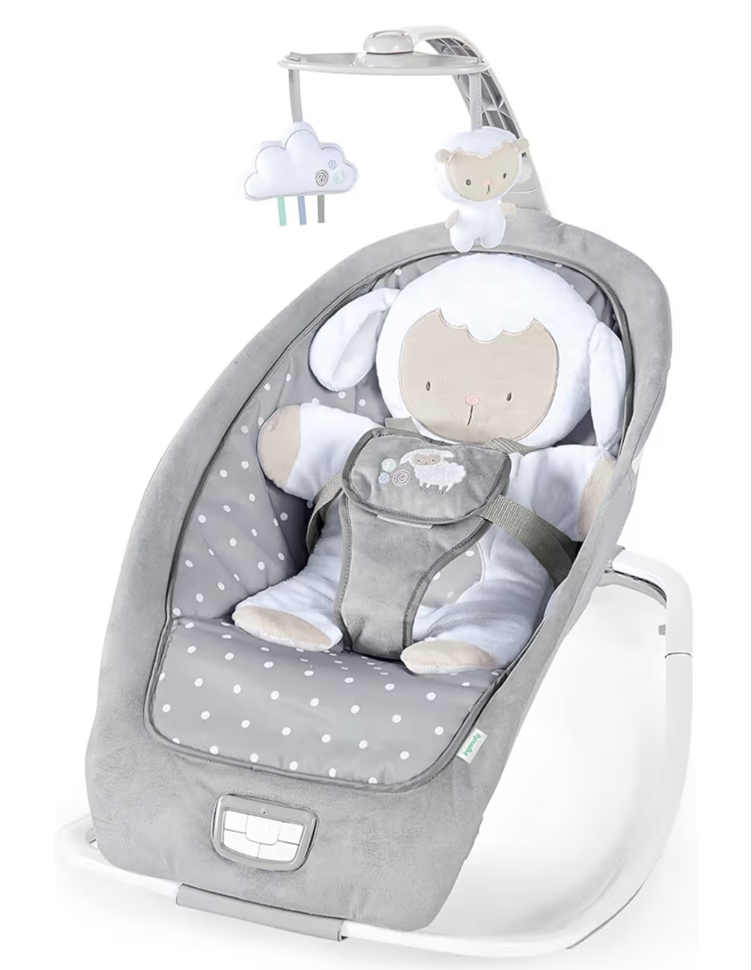 Ingenuity Cuddle Lamb hamaca mecedora vibraciones arco juguetes