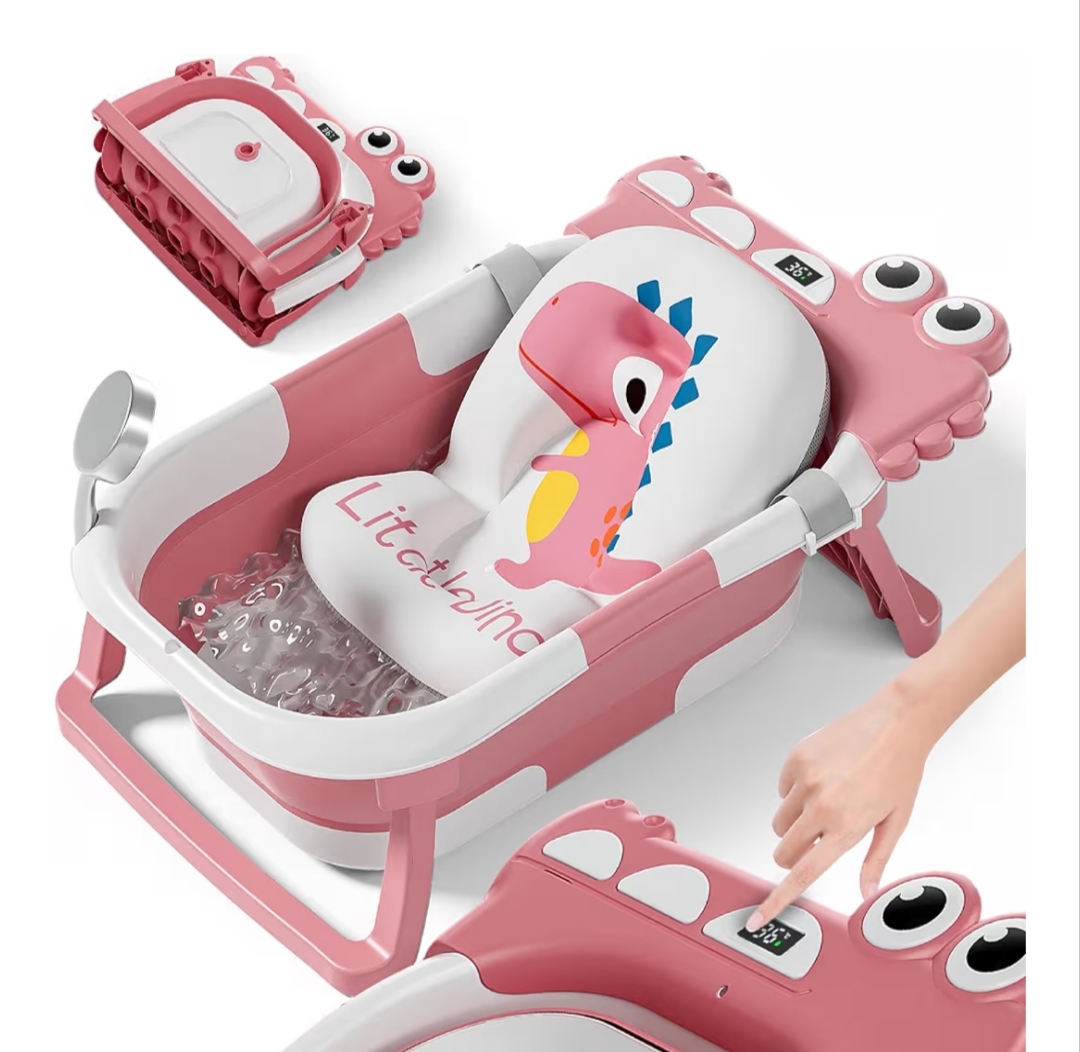 SUPERBE BEBE banera plegable con termometro y cojin antideslizante