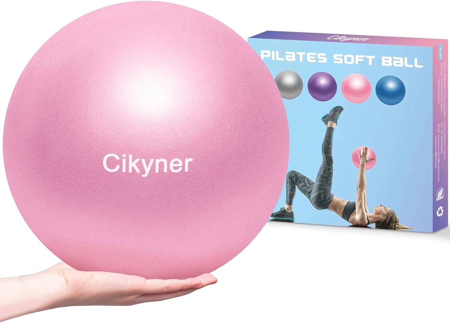 Cikyner pelota ejercicio mini 25cm PVC hipoalergénico pilates yoga