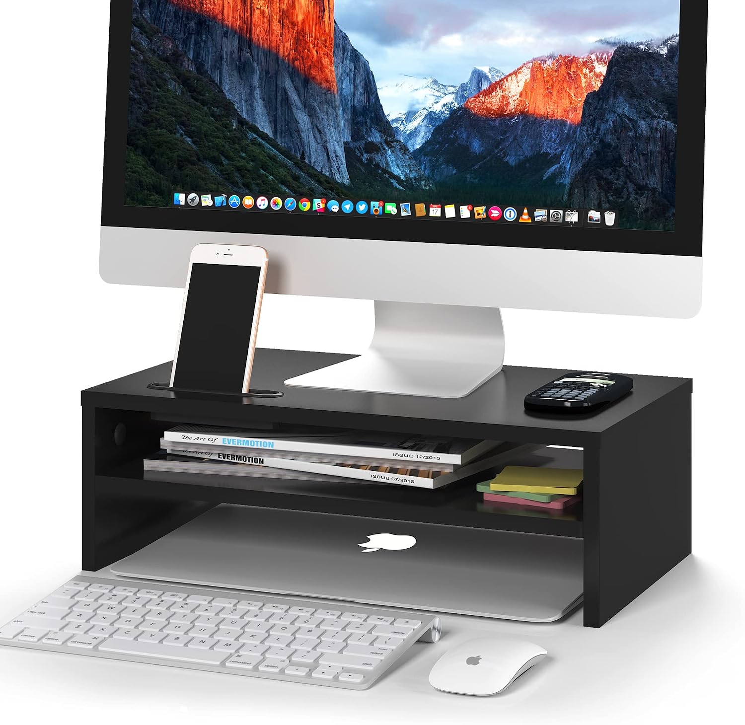 BONTEC soporte monitor mesa 2 niveles gestión cables