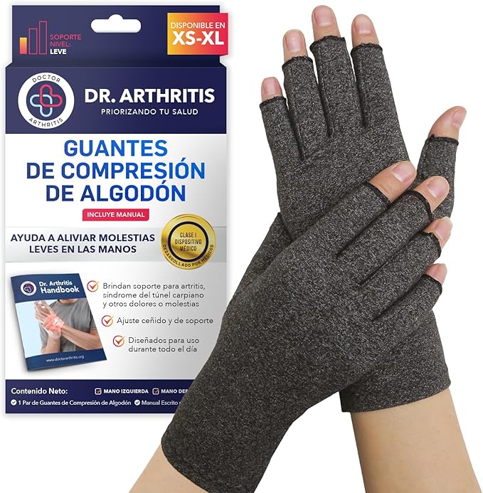 Dr. Arthritis guantes compresión sin dedos artritis